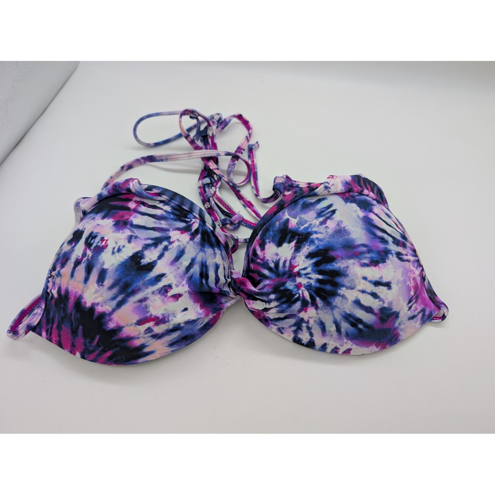 Cyn & Luca Women's Purple‎ Tie Dye Push Up Bikini Top NWT Large